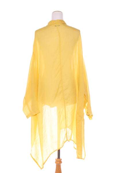 BANANA BLUE (AU) Yellow asymmetric gauze linen shirt! 12-18