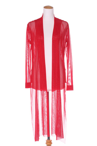 ANNAH S (NZ) Red mesh layering cardi! 10-12