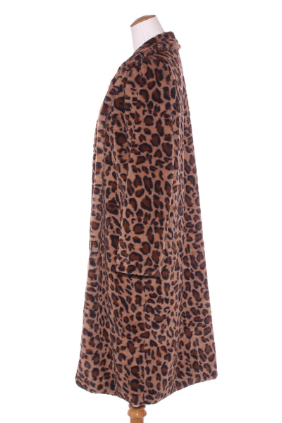 NO BRAND - Leopard plush faux fur coat! 14-16