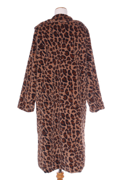 NO BRAND - Leopard plush faux fur coat! 14-16