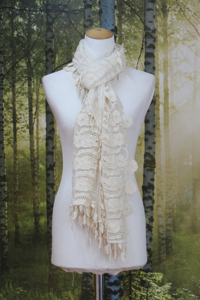 Gorgeous lace detail mesh shawl/scarf!