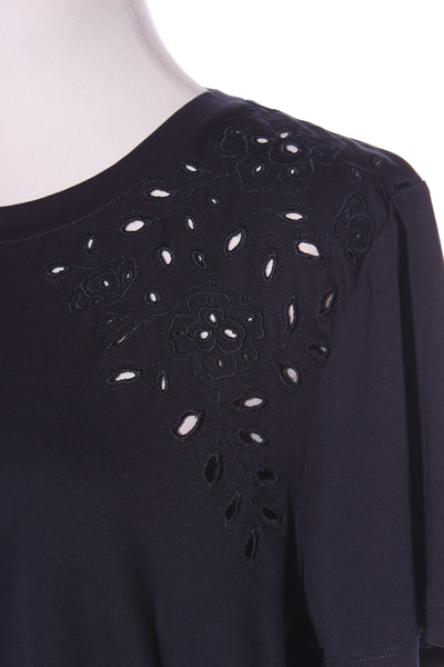 WITCHERY - Navy broderie detail cotton tee! 14