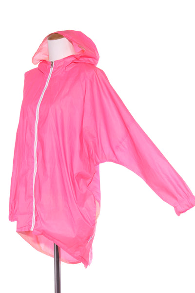 HOME-LEE - Fluro pink hooded rain jacket! 8-12
