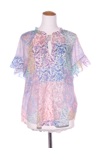 WITCHERY - Paisley patchwork print flutter sleeve top! 12