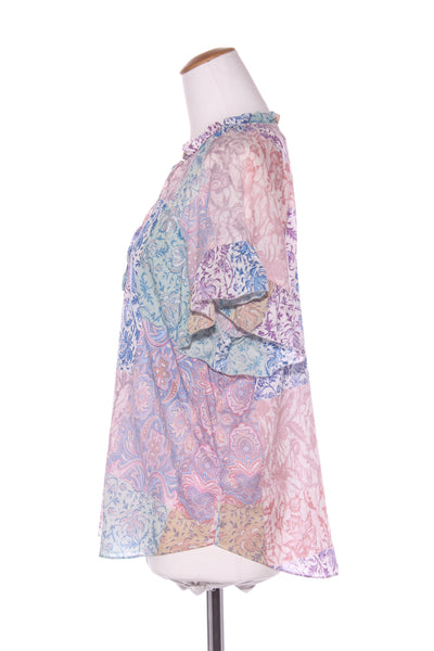 WITCHERY - Paisley patchwork print flutter sleeve top! 12