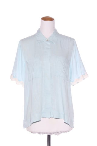 JUST JEANS - Scalloped trim linen blend shirt! 12