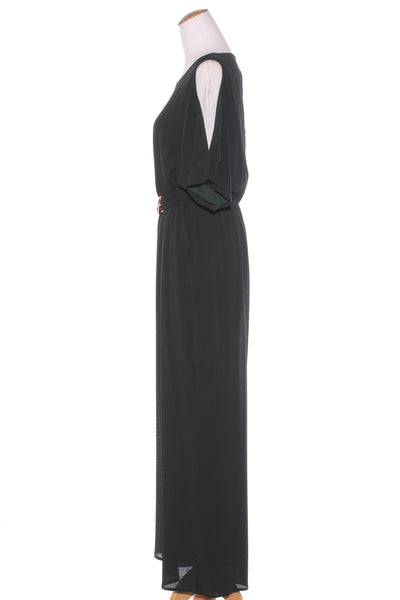 PAGANI - Forest green gold buckle crepe jumpsuit! 14