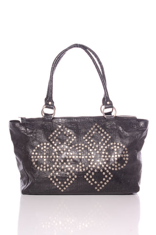 Large studded leather tote bag!
