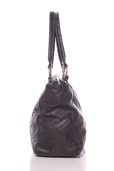 Large studded leather tote bag!