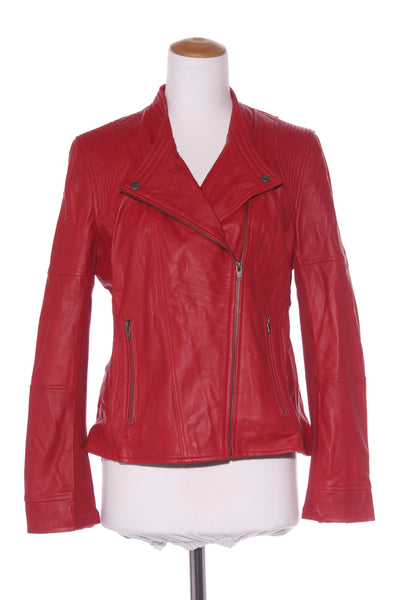 CAPTURE (LN) Red leather biker jacket! 14