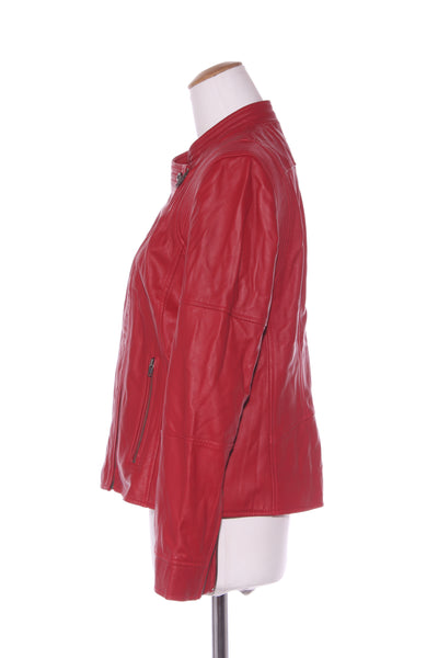 CAPTURE (LN) Red leather biker jacket! 14