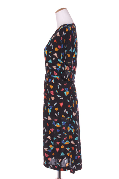 R REYNOLDS (NZ) Colourful leaf print dress! 14-16