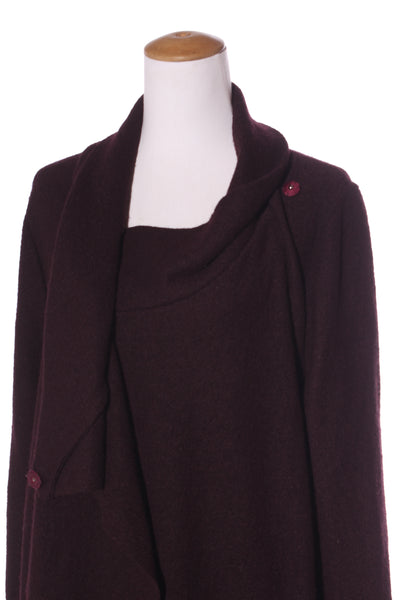 GRACE HILL - Wool blend wrap coat - Dark purple! 18