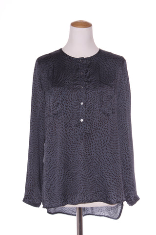 SILLS (NZ) Viscose satin rainspot print blouse! 8-10