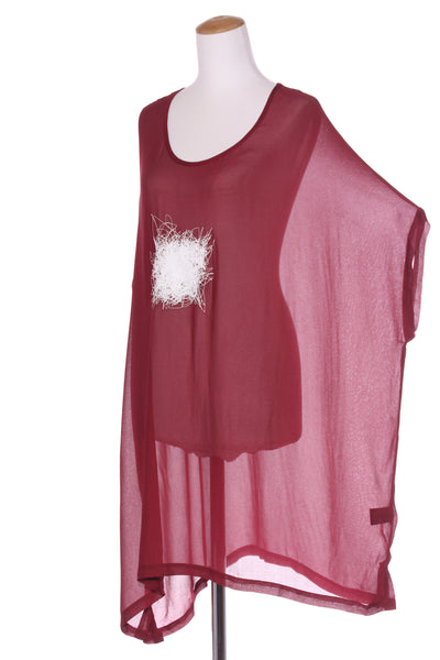 HARPER XAVIER - Squiggle print maroon tunic! 14-18