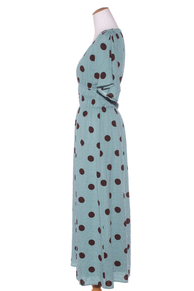 LEO + BE - Textured shirred waist spot maxi dress! 10