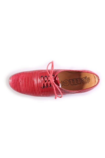 MINNIE COOPER (NZ) Red croc embossed leather shoes! 8.5