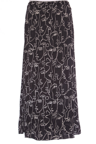 MAX - Face print satin midi skirt + pockets! 10-12