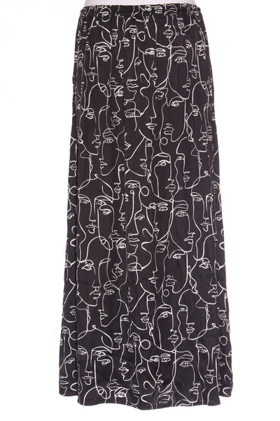 MAX - Face print satin midi skirt + pockets! 10-12