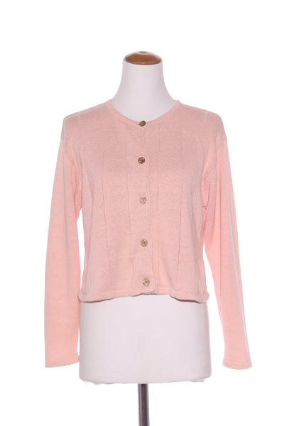 MORGAN SPENCER - Vintage ramie/patterned knit cardi! 10-12