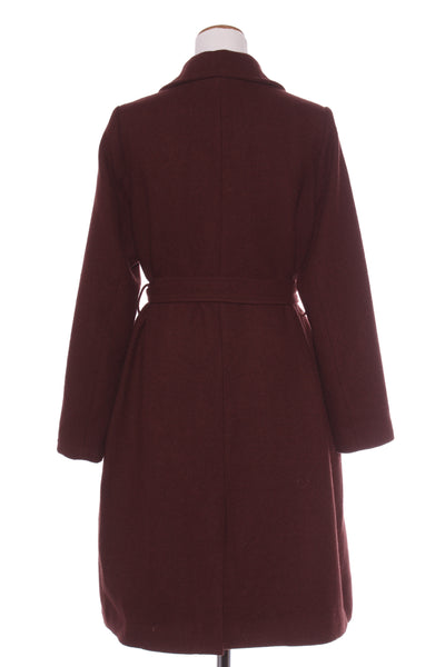 MAX - Wool blend belted coat - Rich choc brown! 14