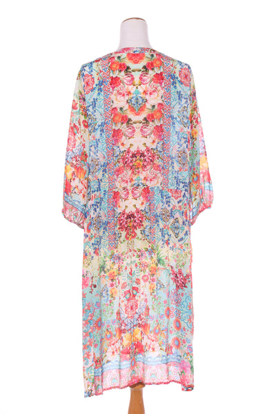 VIRTUELLE - Floral viscose shirt dress/duster + pockets! 18