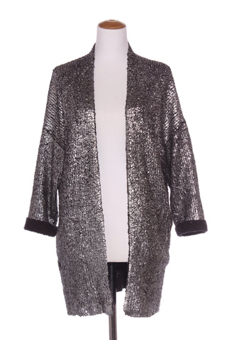 MOOCHI - Silver foil wool blend knit cardi! 10-14