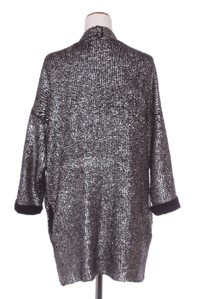 MOOCHI - Silver foil wool blend knit cardi! 10-14