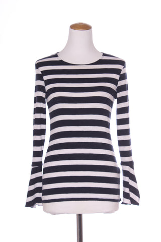 REPERTOIRE (NZ) "Eiffel" Navy stripe flare sleeve top! 10