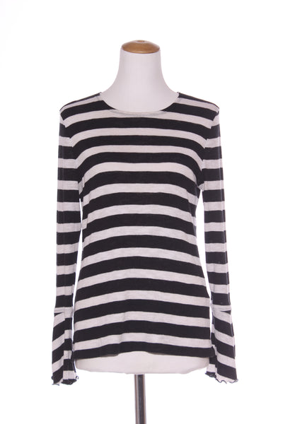 REPERTOIRE (NZ) "Eiffel" Black stripe flare sleeve top! 14-16