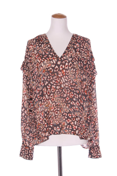 COUNTRY ROAD - Leopard print viscose ruffle blouse! 16