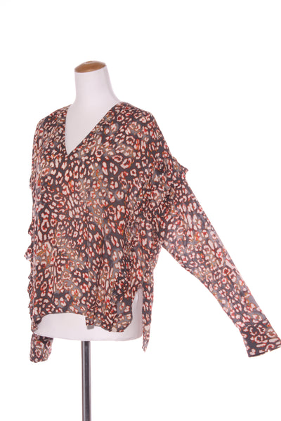 COUNTRY ROAD - Leopard print viscose ruffle blouse! 16