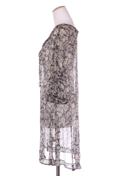 TWENTY-SEVEN NAMES (NZ) Navy floral silk yoryu dress! 10-12