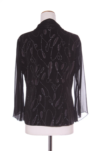 LIZ JORDAN - Glitter print chiffon sleeve top! 16