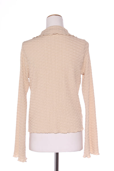 TALISMAN - Textured stretch shirt! - Creamy beige 10-12