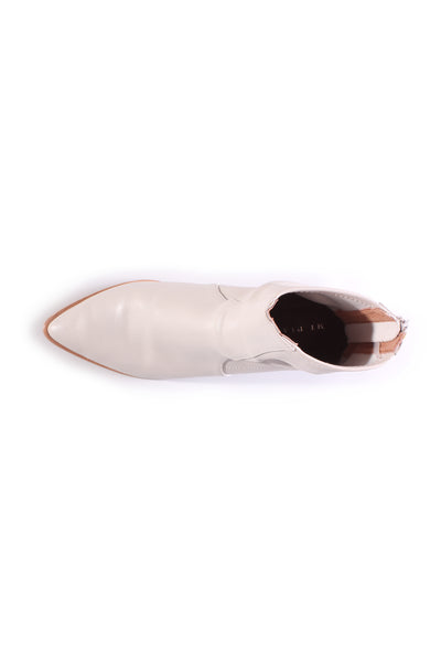 MI PIACI - Sleek leather ankle boot - Pale grey! 10-11