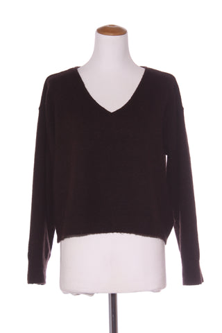 GLASSONS - Wool blend relaxed crop knit - Dark brown! 8-12