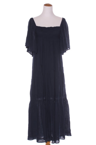 AUGUST (GR) Navy cotton gauze maxi dress! 12-14