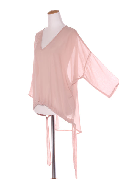 HARRÏE & SAM 'V' neck chiffon top - drawstring front! 12-14