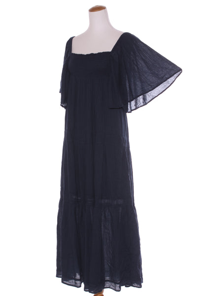 AUGUST (GR) Navy cotton gauze maxi dress! 12-14