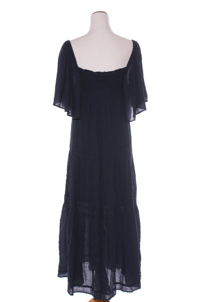 AUGUST (GR) Navy cotton gauze maxi dress! 12-14