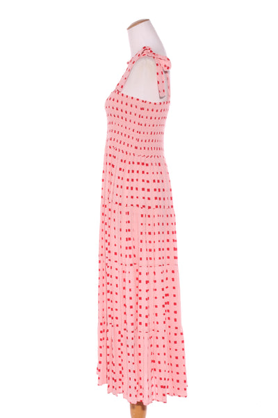 MISTER ZIMI - Savannah tie dress - Pink/red square! 12