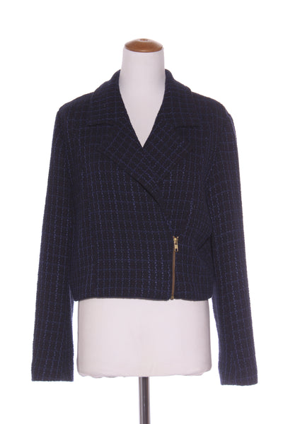WILSON TROLLOPE (NZ) Navy tweed crop jacket! 16
