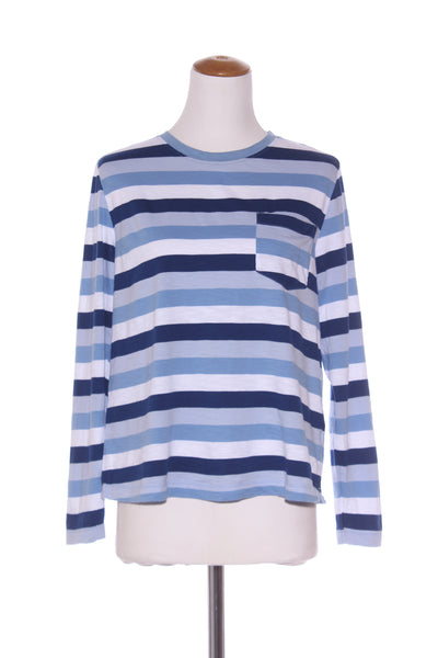 M&S - Blue stripe cotton L/S top! 12