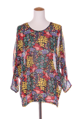 CHARLO - Wildflower print batwing chiffon top! 10-12