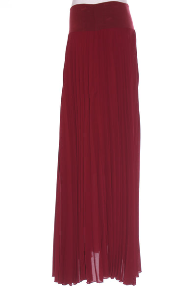CAROLINE SILLS (NZ) Maroon pleated maxi skirt! 12