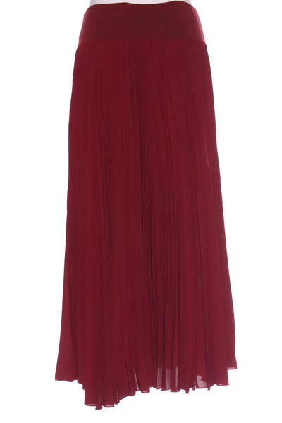 CAROLINE SILLS (NZ) Maroon pleated maxi skirt! 12