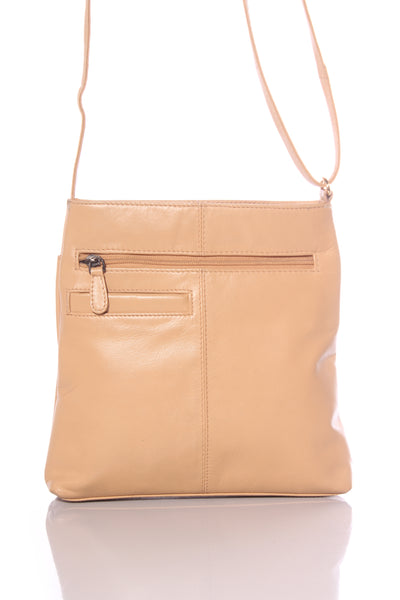 PAULA RYAN - Leather crossbody bag - Camel!