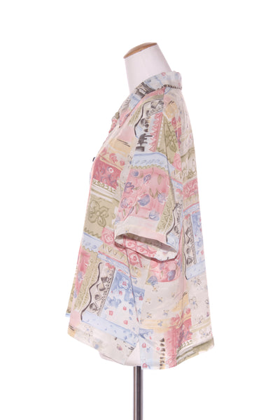 VINTAGE? Floral patchwork print shirt! 16