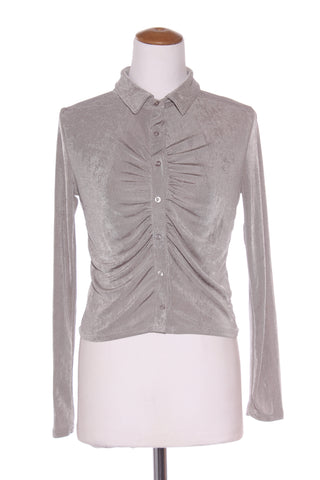 COTTON ON - Silver metallic knit button up top! 10